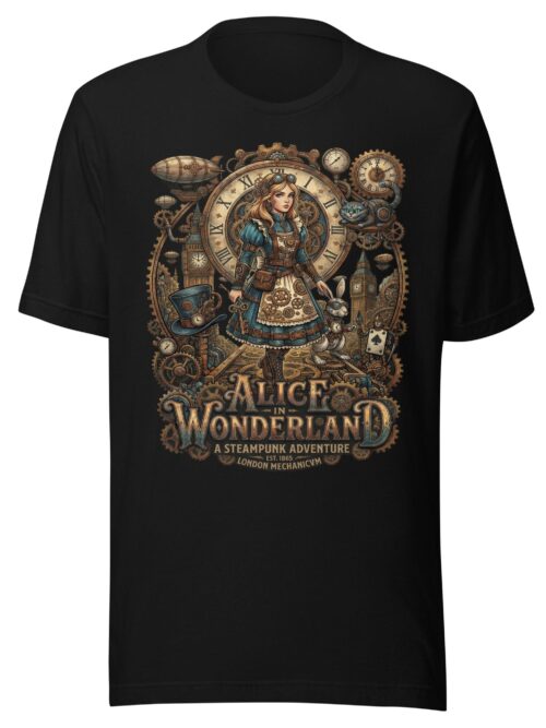 Alice in Wonderland Steampunk T-Shirt | Victorian Adventure Graphic Tee